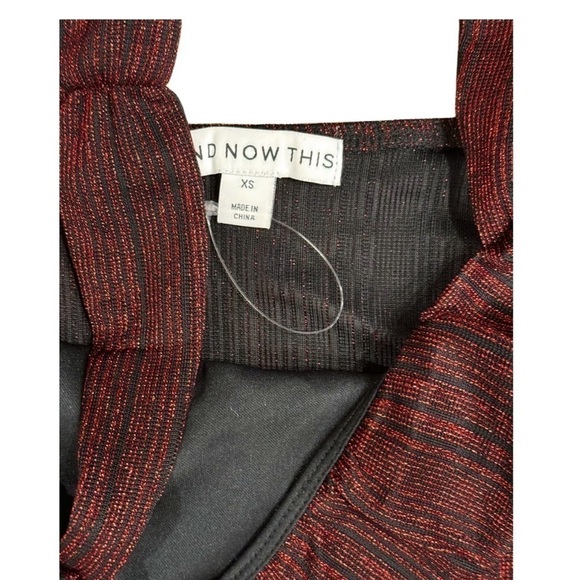 And Now This Metallic Sleeveless Bodysuit black/deep red size XS - Picture 4 of 11